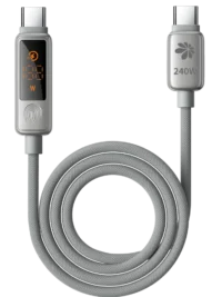 כבל טעינה חכם 1.2M TYPE C 240W עם מסך מגע  MIRACASE MTCD240W