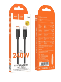 כבל טעינה וסנכרון מהיר אורך 1 מטר חיבור  Hoco X115 240W TYPE C TO TYPE C