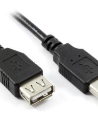 כבל מאריך USB לנקבה באורך מטר בצבע שחור חיבור 2.0